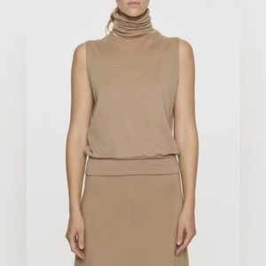 Bleusalt Sleeveless Turtleneck Size 3 (10-12/L) in Camel